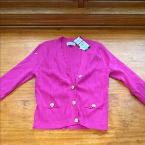 Pink Button-Up Cardigan